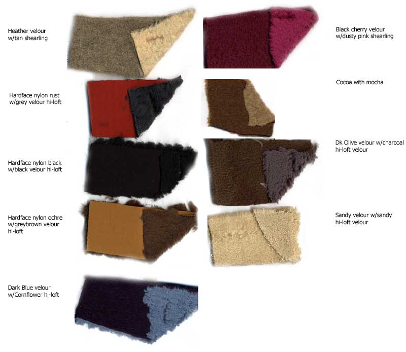 polartec fleece dog coat swatches